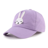Zsedrut Girls Baseball Cap Kids Cotton Sun Hat Spring Summer Boys Peak Caps Adjustable Bunny Hats(2-5Y,Violet)